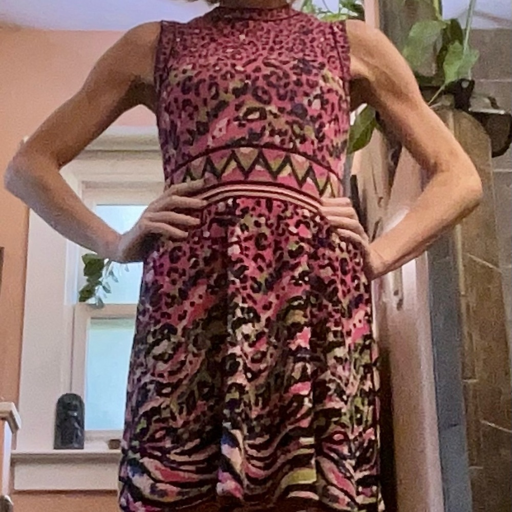 MISSONI Black and Pink A-Line Mini Dress Sleeveless - Picture 6 of 11